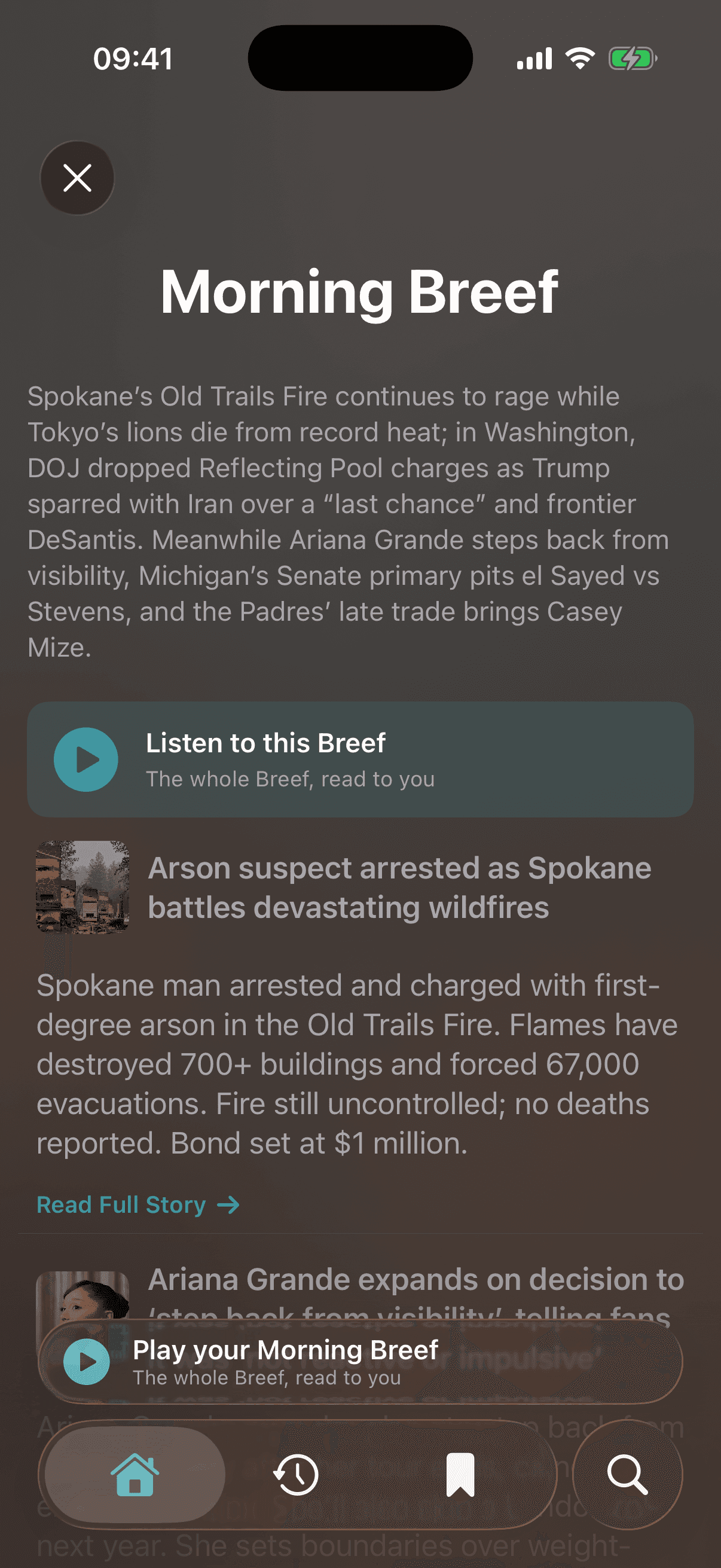 The Morning Breef in the app